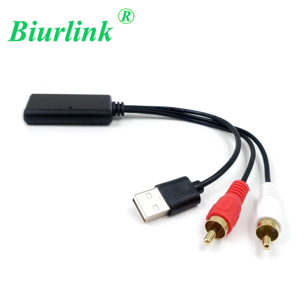 Biurlink Uniwersalny 2RCA USB Radio samochodowe Audio Wejście muzyczne Adapter Bluetooth dla Pioneer Nissan Toyota