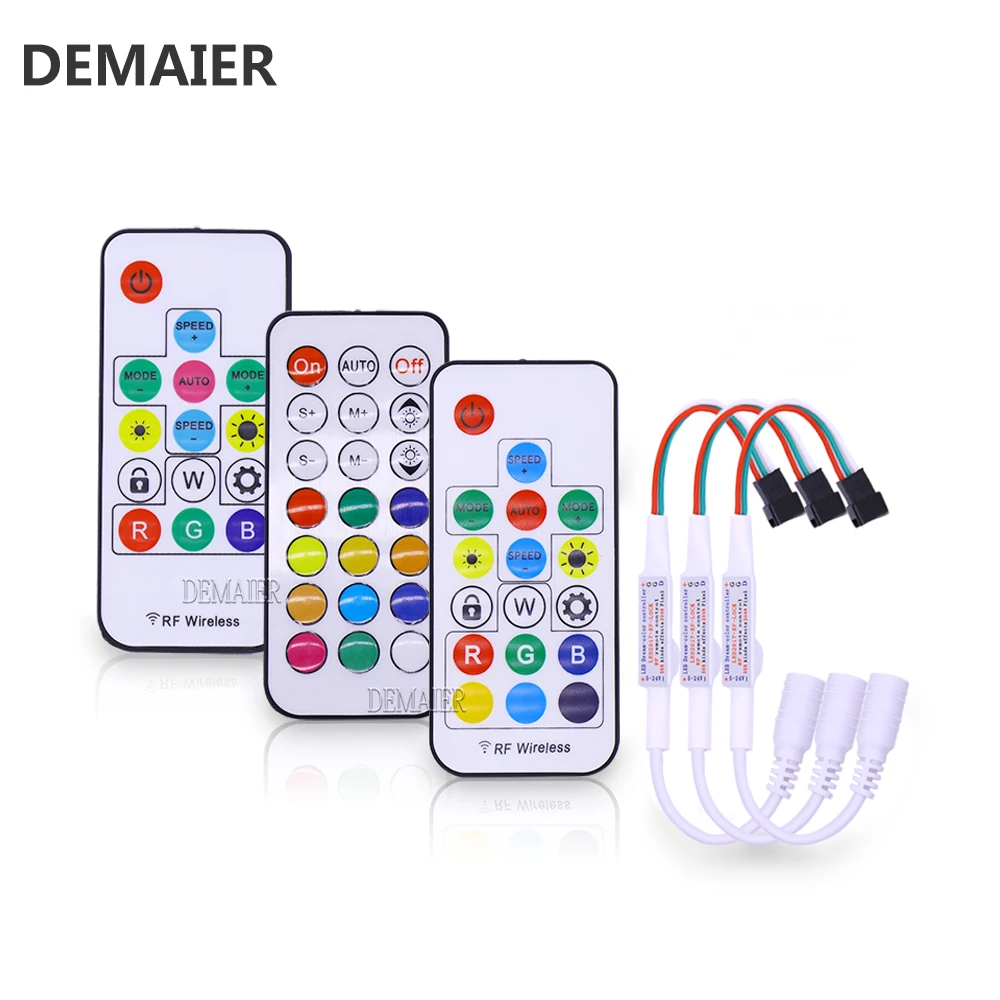 DC5-24V USB 3 RF 14key 17key 21key mini kleine led pixel streifen licht für WS2811 SK6812 WS2812B mit fernbedienung controller