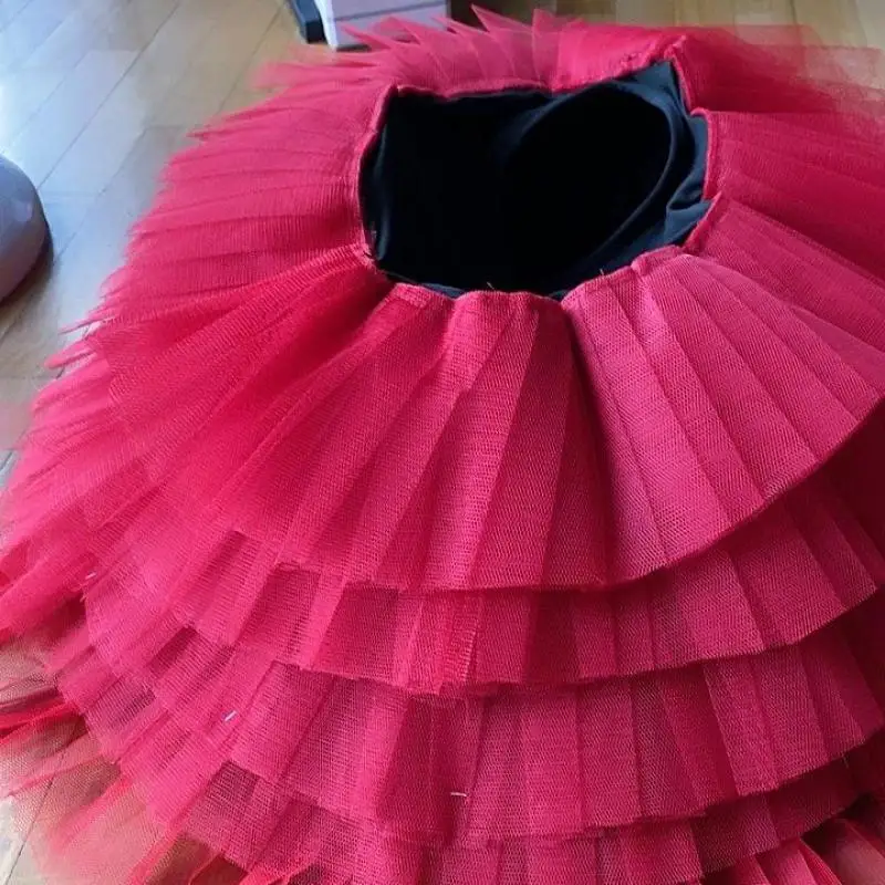 Red Black Professional Ballet Dresss Women Kids Adulto Pancake Tutu Ballet Swan Lake Costumes Ballet Dress Girl Ballerina Outfit