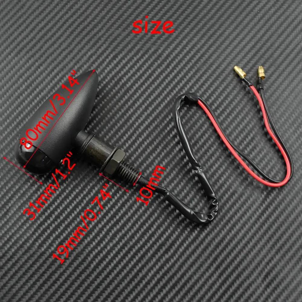 Motorrad Bullet Blinker Indikatoren Blinker Lichter Lampe Schwarz/Chrom Für Harley Sportster XL Cruiser Chopper Cafe Racer