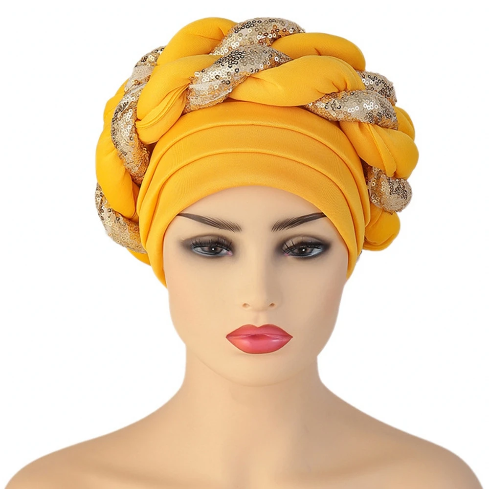 

African Headtie Latest Aso Oke Auto Gele Headtie Already African Cap Nigerian Wedding Gele Women Braid Turbans Ladies Head Wraps