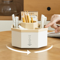 360° Rotating Pen Holder Desk Accessories Large Capacity Pencil Storage Box Desktop Organizer School Office Stationery