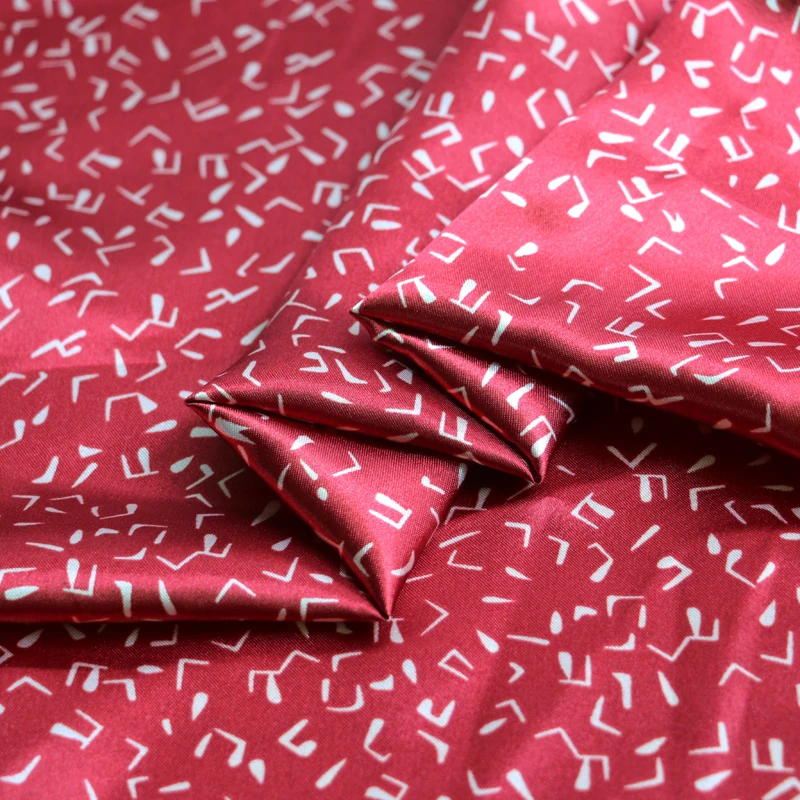 Meter glänzendes Futter, Pyjama, Robe, Hemd, Taschenmaterial, Musikdruck, Satin, Charmeuse-Stoff, Polyester, weich – Detail 28