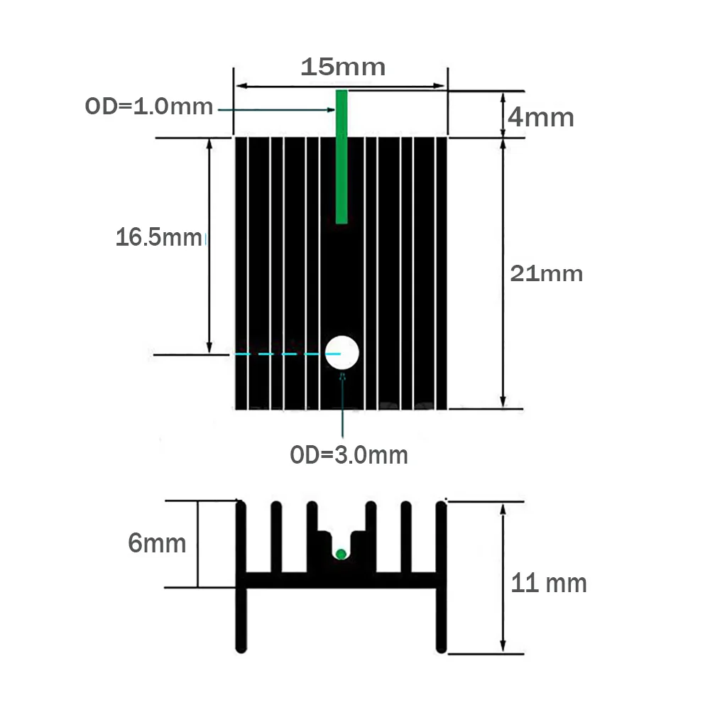 Disipador Térmico TO220 - Aluminum Negro para MOS 7805 - imagen 5