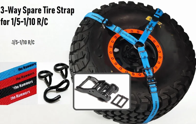 1/10 Scale Axial 90048 Remote Control Car Model Climbing Car Straight Bridge Short Card Spare Tire Fixing Strap RC Car Model