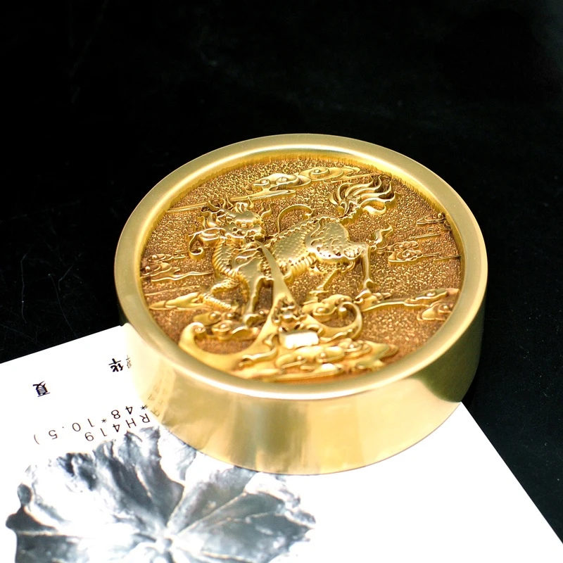 Carving Kirin Brass Paperweights Creative Modeling Paperweights Xuan Paper Paper Weight Student Gift Paperweights Ornaments