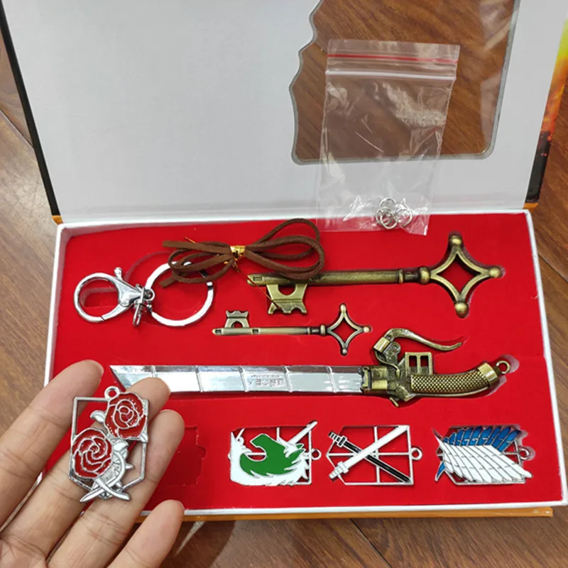 Japan Anime Attack on Titan Toys Set Levi Rivaille Mikasa Ackerman Weapons Sword Props Collection Toys