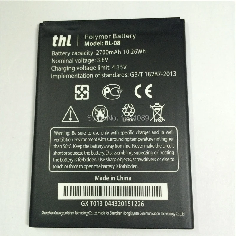 

YCOOLY100% original battery THL BL-08 battery 2700mAh 2015A Original quality Mobile phone battery Long standby time