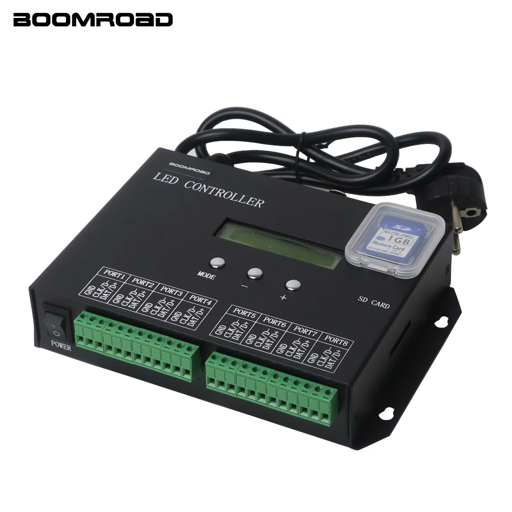 Led Programmable Controller PC Software 8192 Pixels Work With DMX Controller 8ports Stand-Alone SD Card Controller H803SA