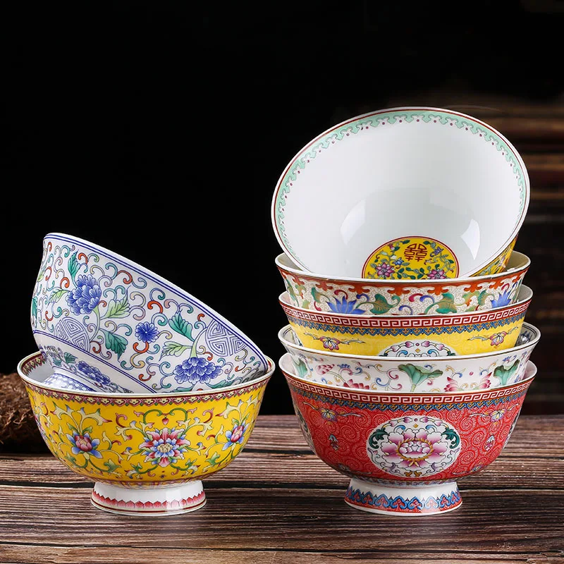 4.5 inch Jingdezhen Ceramic Small Rice Bowl Chinese Bone china Ramen Mixing Bowls Dinnerware Home Kitchen Tableware Food Holder