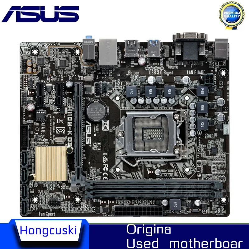 

For ASUS H110M-K D3 Used original motherboard Socket LGA 1151 DDR3 H110 Desktop Motherboard