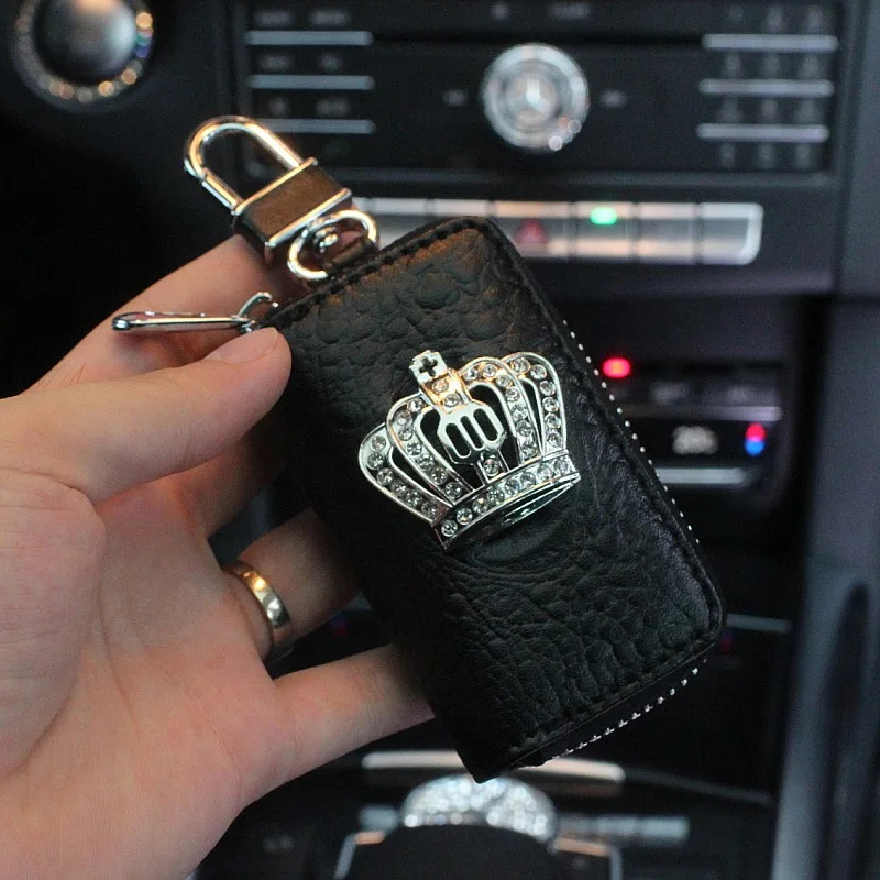 Creative Rhinestone Crown Car Key Case, Durable Universal Key Case Storage Bag, Key Shell Cover, Protective Cover