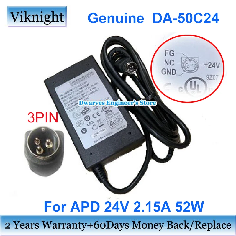 Genuine For APD DA-50C24 AC Adapter 24V 2.15A DA-36B24 52W Power Supply For Mypos Printer SNBC BTP-R880NP II BTP-R880 BTP-R180II