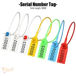 100Pcs Custom Garment Plastic Security Seals Tag Shoe Clothing Bag Brand Logo Serial Number Hang Labels  30cm