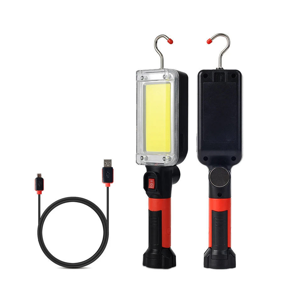 Multifunctional LED Flashlight Waterproof Handheld USB Car Repair Light Car Inspection Handle Repair Tool Bottom Magnet