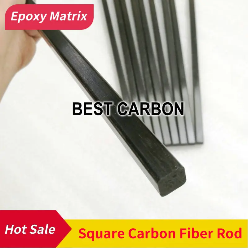 Free shipping 500mm length Pultruded Square Solid Carbon Fiber Rod ,CFR rods, Rigid rod, kite pole,building pole, CFK stab