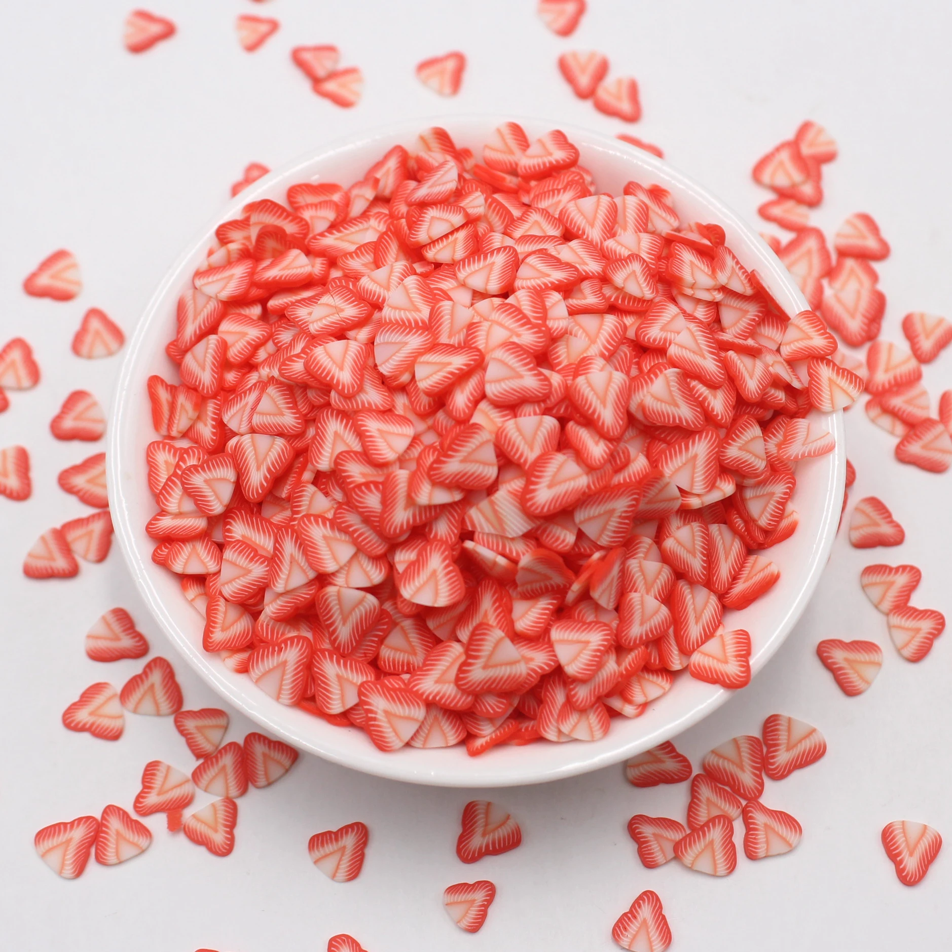 100g/Lot Sweet Strawberry Clay Slices Soft Pottery Fruits Sprinkles for DIY Crafts Filling Accessories