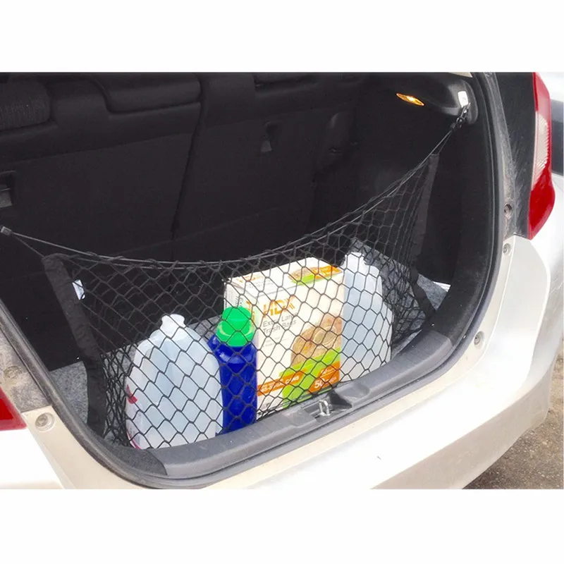 Storage Net forCar Trunk, Automotive Cargo Net forTruck Bed Streches, Elastic Nylon MeshUniversal Rear CarOrganizerNetwith Hooks