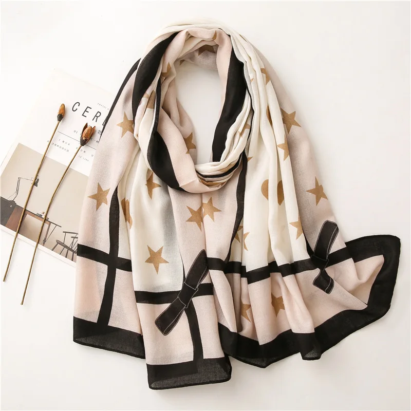 New Vintage Luxury Women Scarf Flower Print Hijab Store Shawls and Wraps Long Tassel Female Foulard Pashmina Bandana foulard