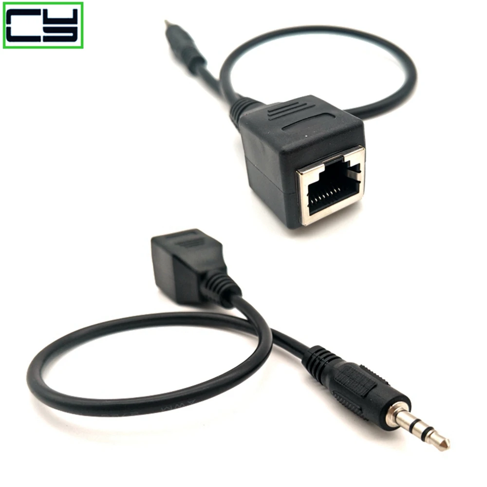 3.5mm męska wtyczka Audio kabel do sieci Ethernet RJ45 kabel akcesorium FE13