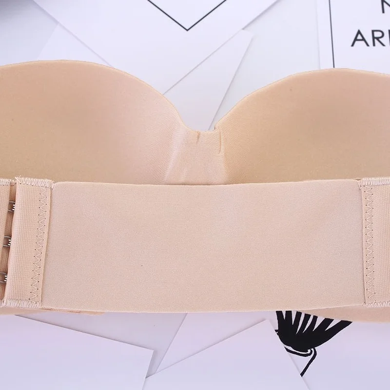 Womens Tube Tops Invisible Strapless Bra Underwear Sexy Solid Seamless Push Up Bra Wireless Mold Cup Bralette Lingerie