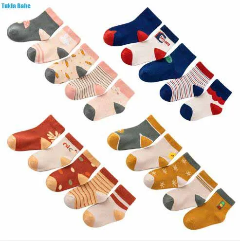 

1-12 Y 5Pairs/lot Autumn and winter new three-dimensional cartoon boys girls children's socks