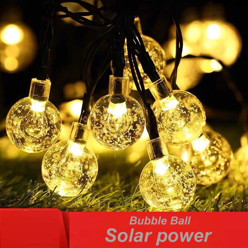 New year Solar Lamp LED Outdoor 5m 7m 17m LED String Lights Fairy Holiday Christmas Party Garlands Solar Garden Waterproof 1set