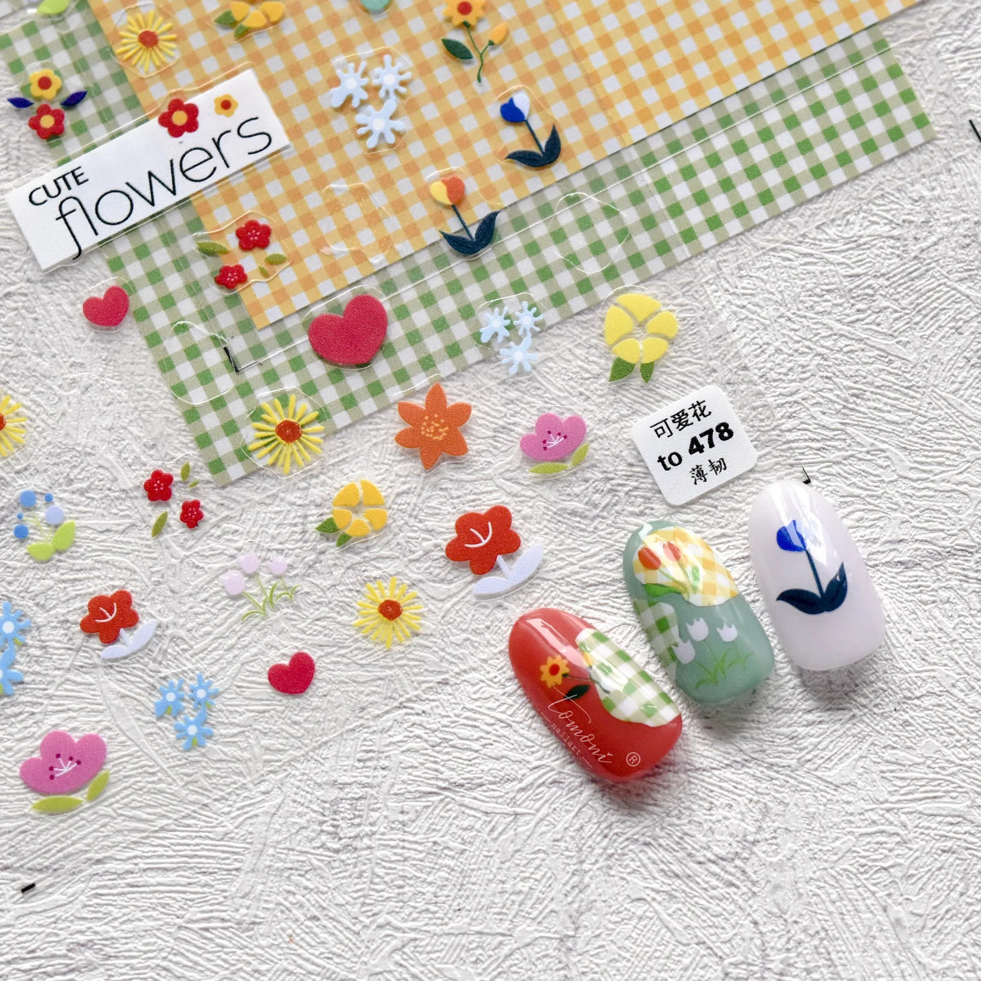 1 Sheet High Quality Lovely Cute Cartoon Flower Fruit Love Nail Sticker Fashion Nail Art Design Decorative Decal