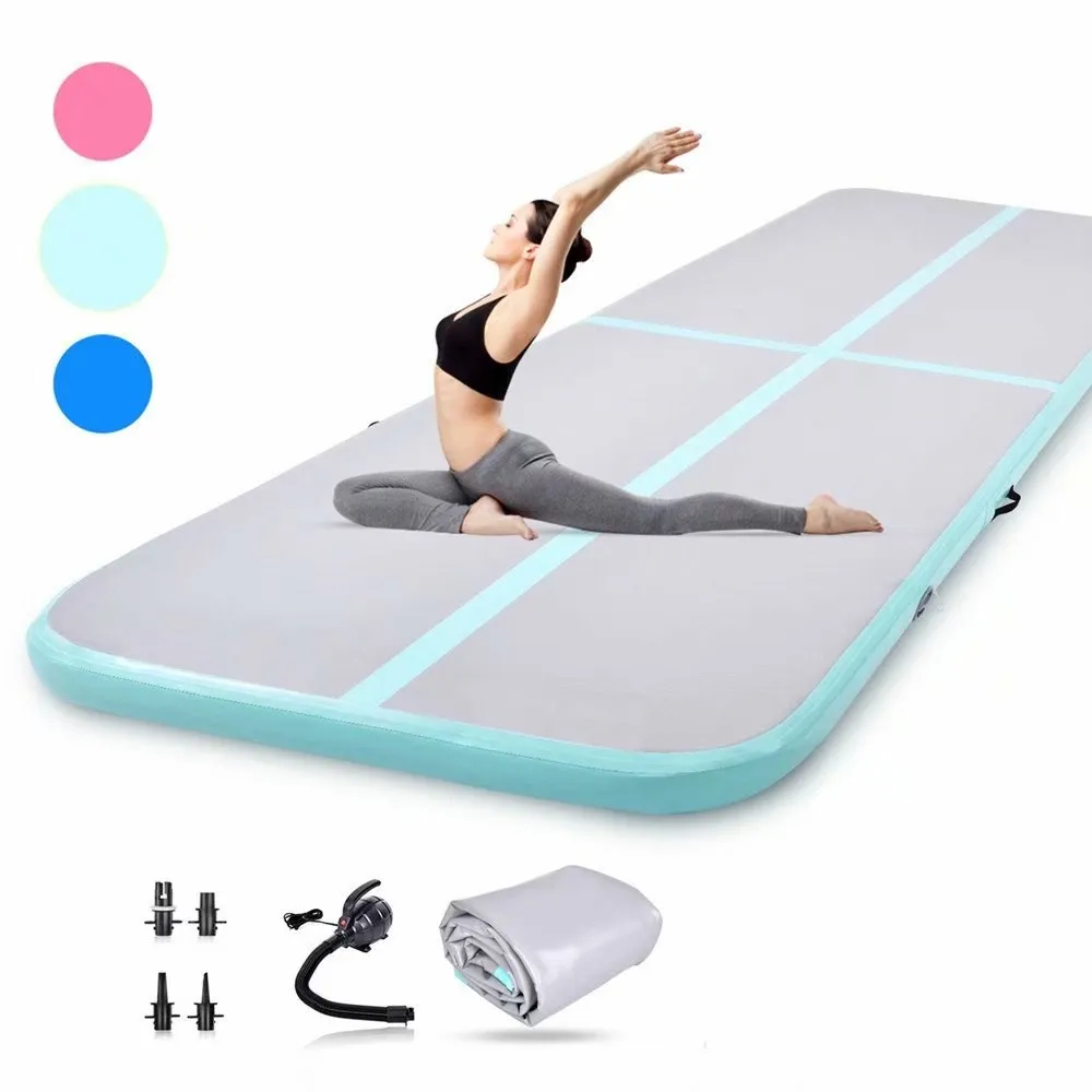 Pista de aire inflable para gimnasia con bomba gratuita (4m, 5m, 6m) x 2m x 0,2 m, colchoneta de gimnasio para entrenamiento, colchonetas DWF, suelo de aire/rebotador