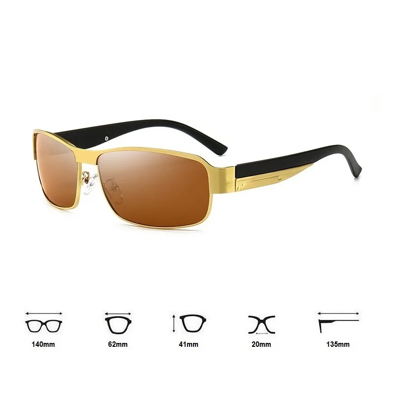 Gafas de sol polarizadas de lujo para hombre, lentes de sol de Metal Vintage, antideslumbrantes, UV400, para conducir y pescar