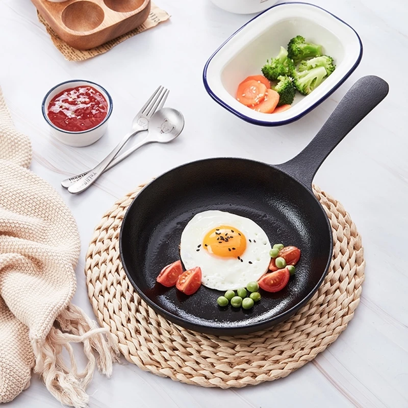 Home Durable Cast Iron Nonstick Frying Pan Deep Ham Pancake Egg Steakv Gas Induction Cooker Saucepan Panelas Cooking Cookware