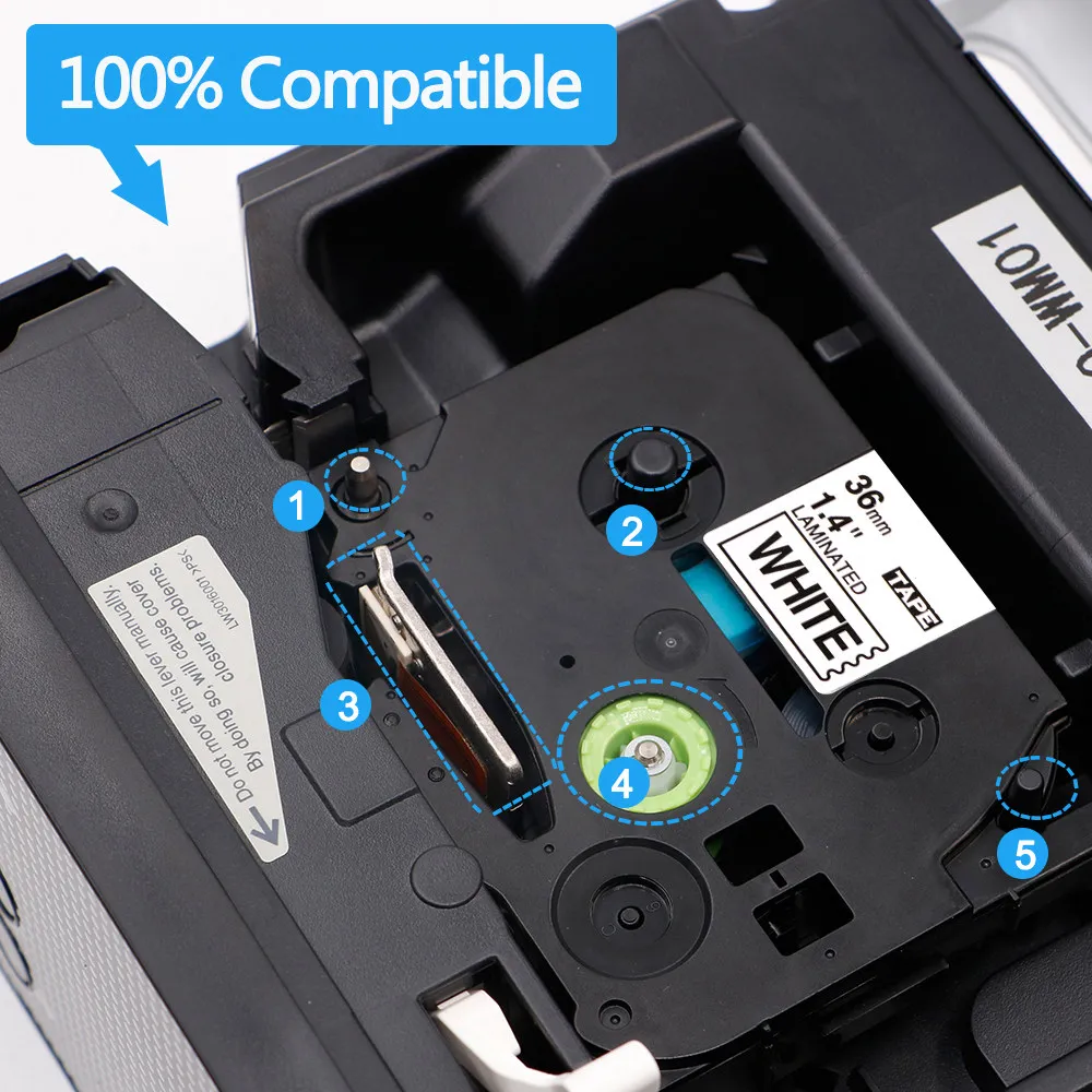 Labelife TZe-261 36mm label tape compatible for Brother label printer TZ261 for label maker machine PTP710 Labeler tz261 tze-261