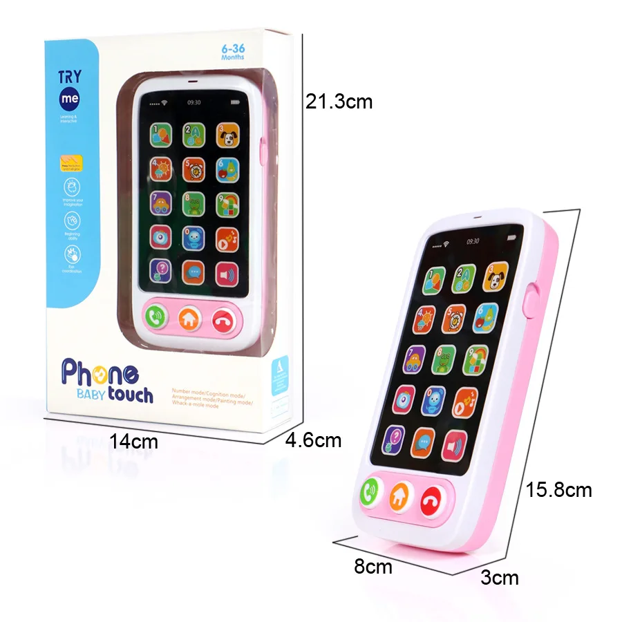 2024 Smart Cellphone Toy Kids Learning Mobile Phone Electric Music Sound Light Educational Machine Child Birthday Gift