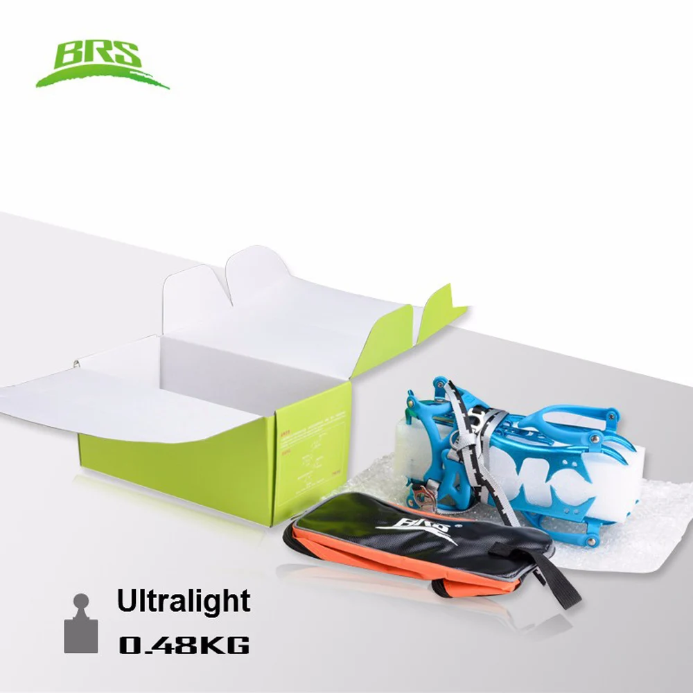 BRS 14 Teeth Bundled Walking Crampons Ultralight Snow Hiking Aluminium Alloy Ice Gripper Winter Outdoor Mountaineering Equipment