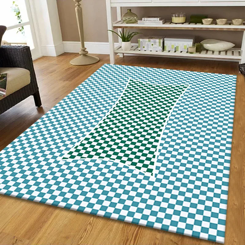 

High Quality Lattice Art Carpets For Living Room Bedroom Area Rugs Anti-slip Home Kitchen Floor Mat Fashion Family Large Carpet