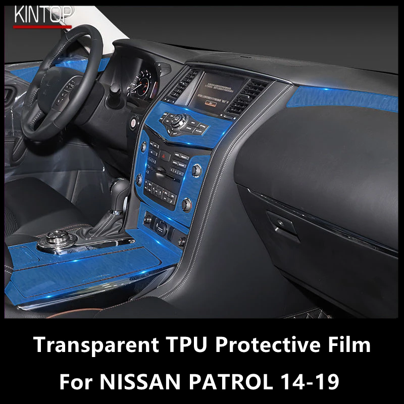 

For NISSAN PATROL 14-19 Car Interior Center Console Transparent TPU Protective Film Anti-scratch Repair Film Accessories Refit