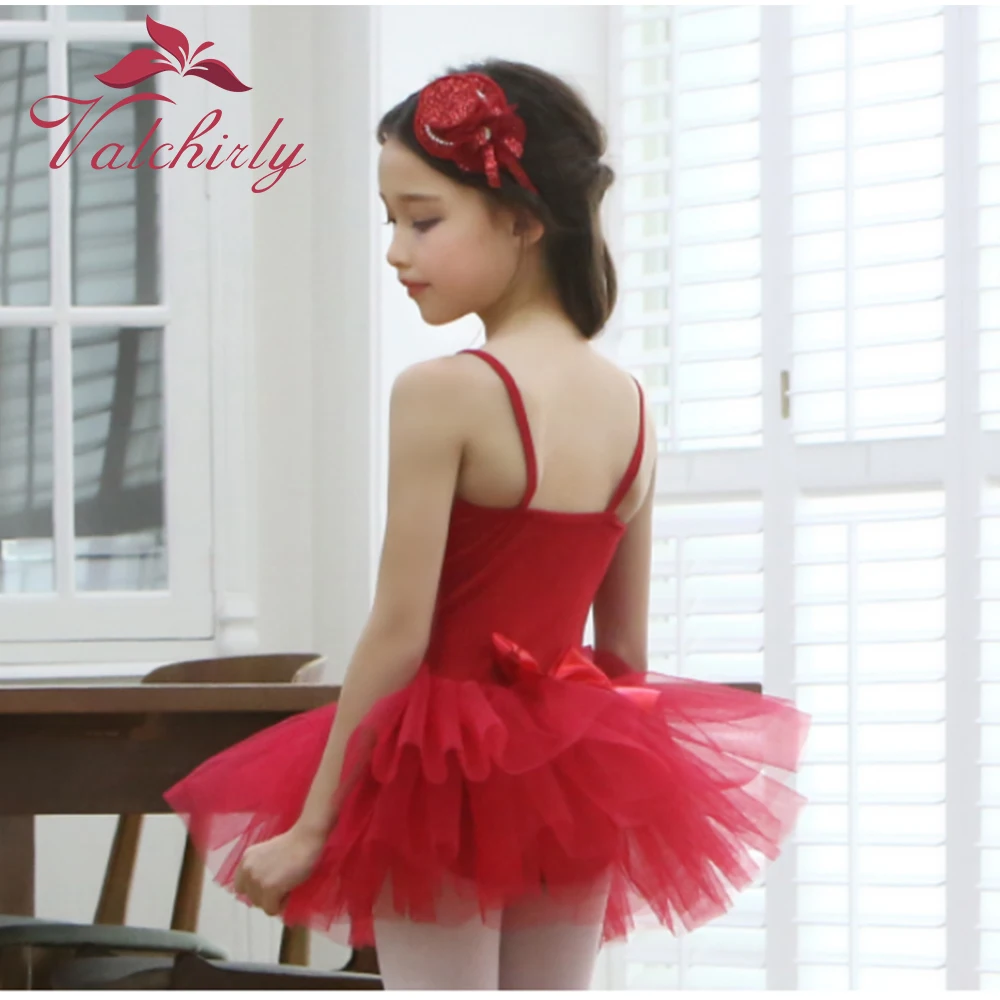 New Girls Red Ballet Tutu Dress Dance Costume Party Dress for Kids