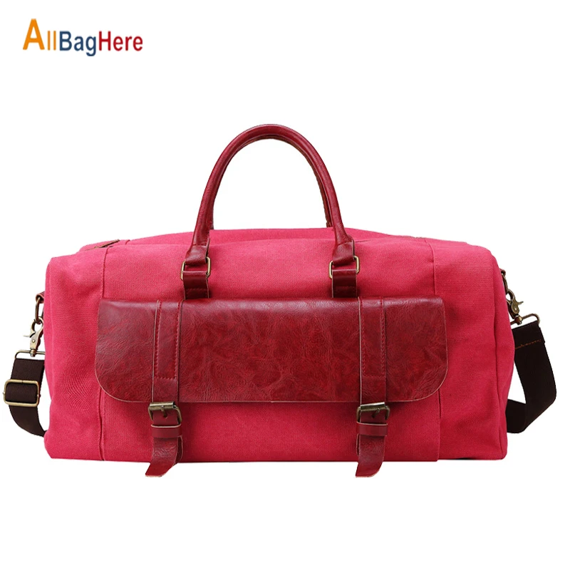 

Retro Red Women Gym Bag Fitness Handbag PU Canvas Patchwork Fashion Training Travel Shoulder Duffel Yoga Gymtas Sport Bag Female