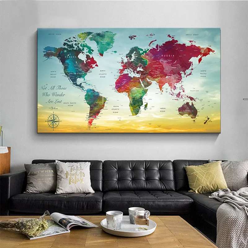 

large diy Diamond Painting Colorful world map diamond mosaic full square drill diamond embroidery cross stitch home decor