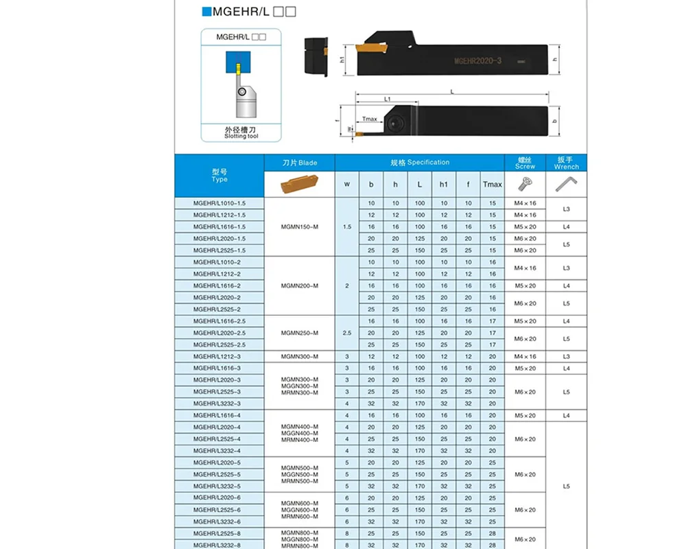 Mgehr 1010 mgehl1010 ferramenta de trilho, giro externo, suporte da haste de broca cnc