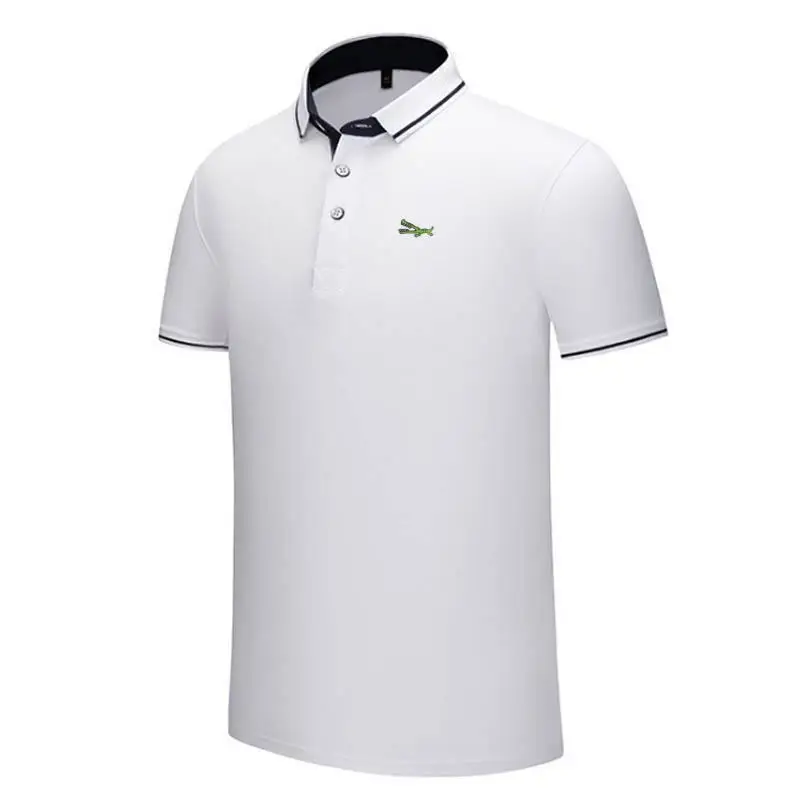 Polos de manga corta para hombre, camisas informales de algodón con logotipo bordado, Tops con solapa, nuevo diseño de S-4XL, verano, 2020