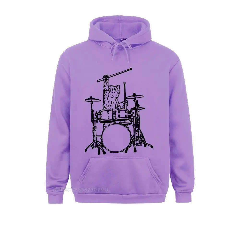 In My Head My Cat Always Play Drums Women Fu 2021 Popular Men Men Round Neck Long Sleeve Cotton Normal Harajuku Shirts