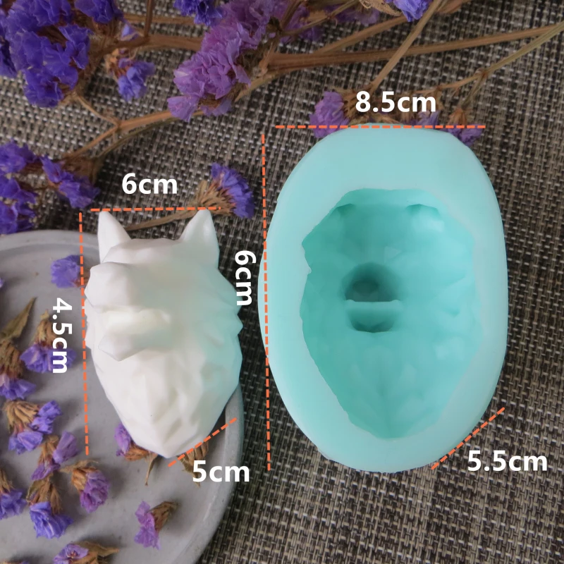 Geometry Elephant Lion Wolf Head Concrete Silicone Molds Orangutan Head DIY Aromatherapy Plaster Mould Handmake Clay Crafts