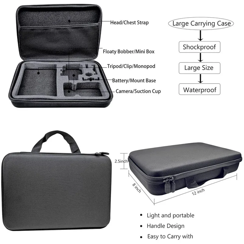 مجموعة ملحقات كاميرا الحركة لـ GoPro Hero 13 12 11 10 9 8 7 6 5 4 Session 3 Black Max Insta360 Yi 4K DJI AKASO Campark SJCAM