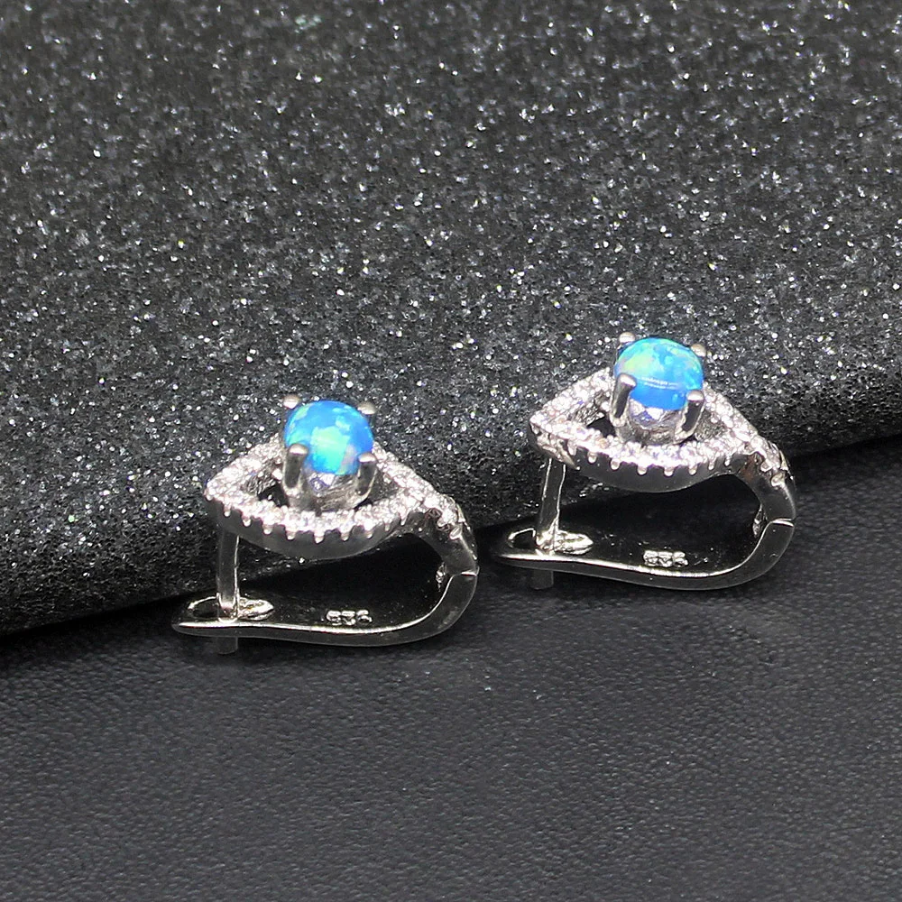 

Hermosa Charming Lovely Blue Opal Genuine 925 Silver Stud Earrings Hot Sale Jewelry Gifts for Women Girls 20214250