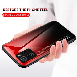 Xiaomi Poco X3 GT 5G Case Gradient Tempered Glass Back Cover Hard Case for Poco X3 GT 21061110AG Hard Cover Protector PocoX3 GT