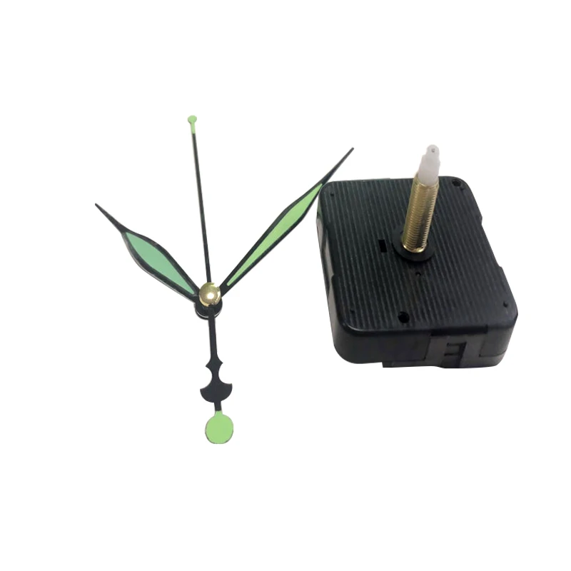 Hot sale Quartz Clock Movement Mechanism DIY Repair Parts Black +Beautiful Fluorescence Hands