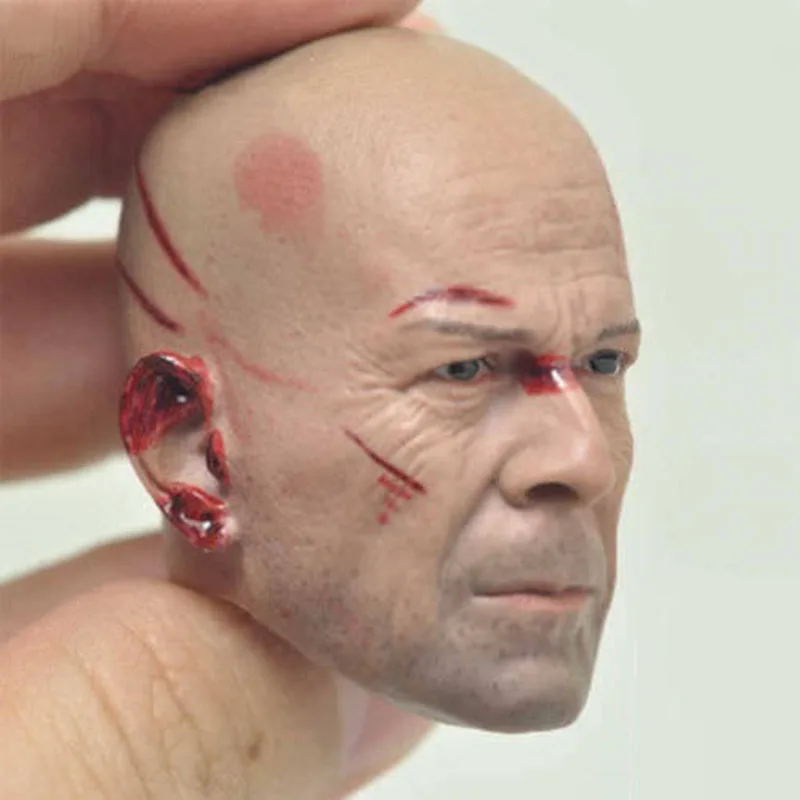 1/6 Bruce Willis Damaged Ver. หัว Sculpt PVC ชายรูปแกะสลัก12 ''ทหารตุ๊กตาขยับแขนขาได้ตุ๊กตา