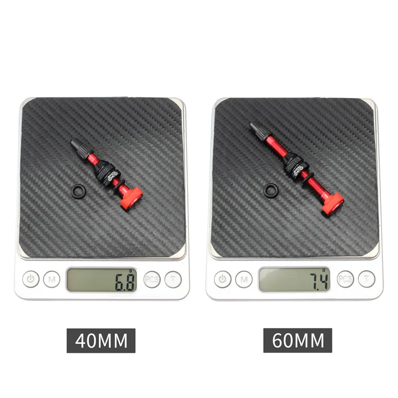 MUQZI 2PCS Bike 40mm 60mm Tubeless Tire F/V Presta Valve MTB Road Bicycle Tubeless Rim CNC Alloy Nipple Brass Core Valve Tool