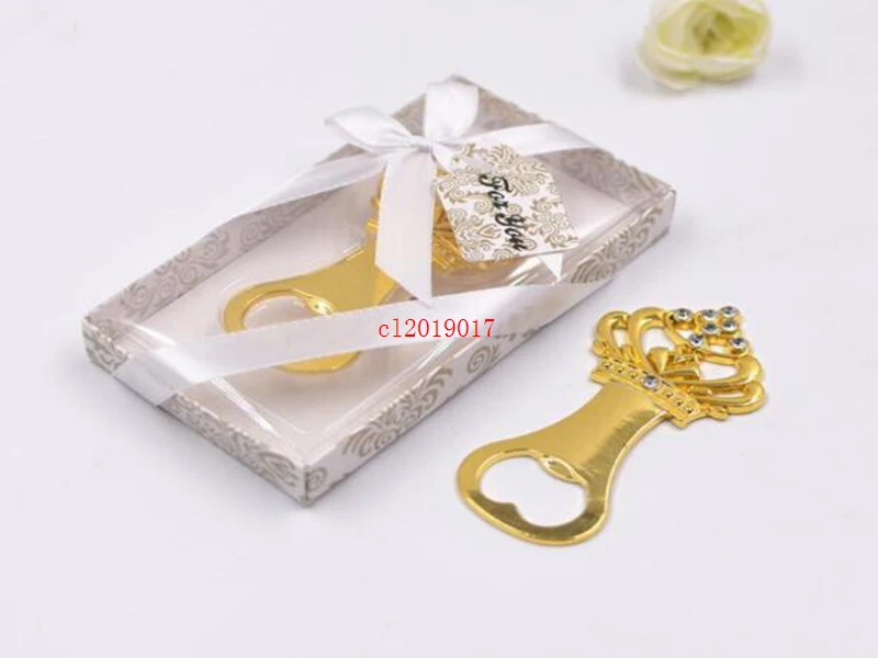 Gold Color Crown Bottle Opener Wedding Anniversary Party Favor Gift Metal Beer Opener